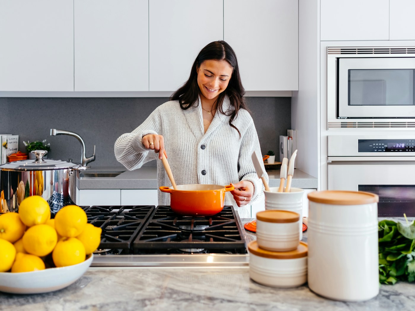 Home cook preparing vegetables on a wooden cutting board